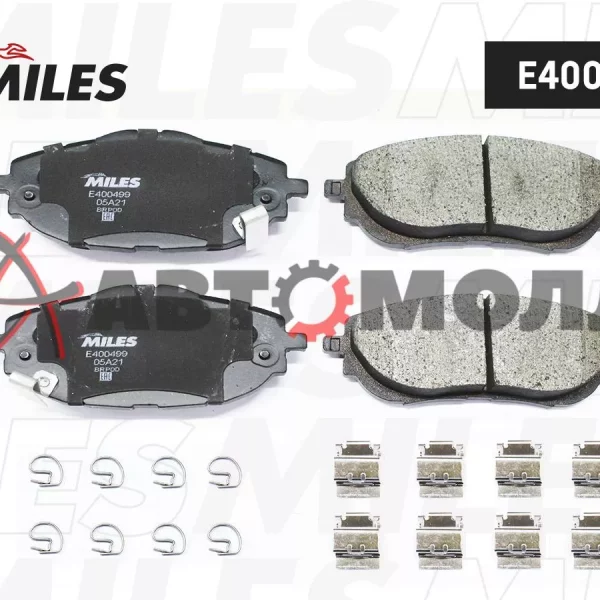Колодки тормозные передние Miles E400499 TO Corolla (_E18#) 13-, Auris (NDE180) 12-