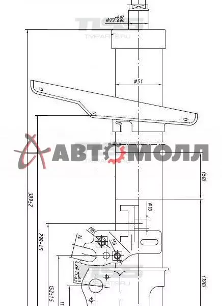 Амортизатор задний правый JustDrive JAS0116 TOYOTA Camry (ACV30) 01-; TOYOTA Camry Gracia 01-; LEXUS